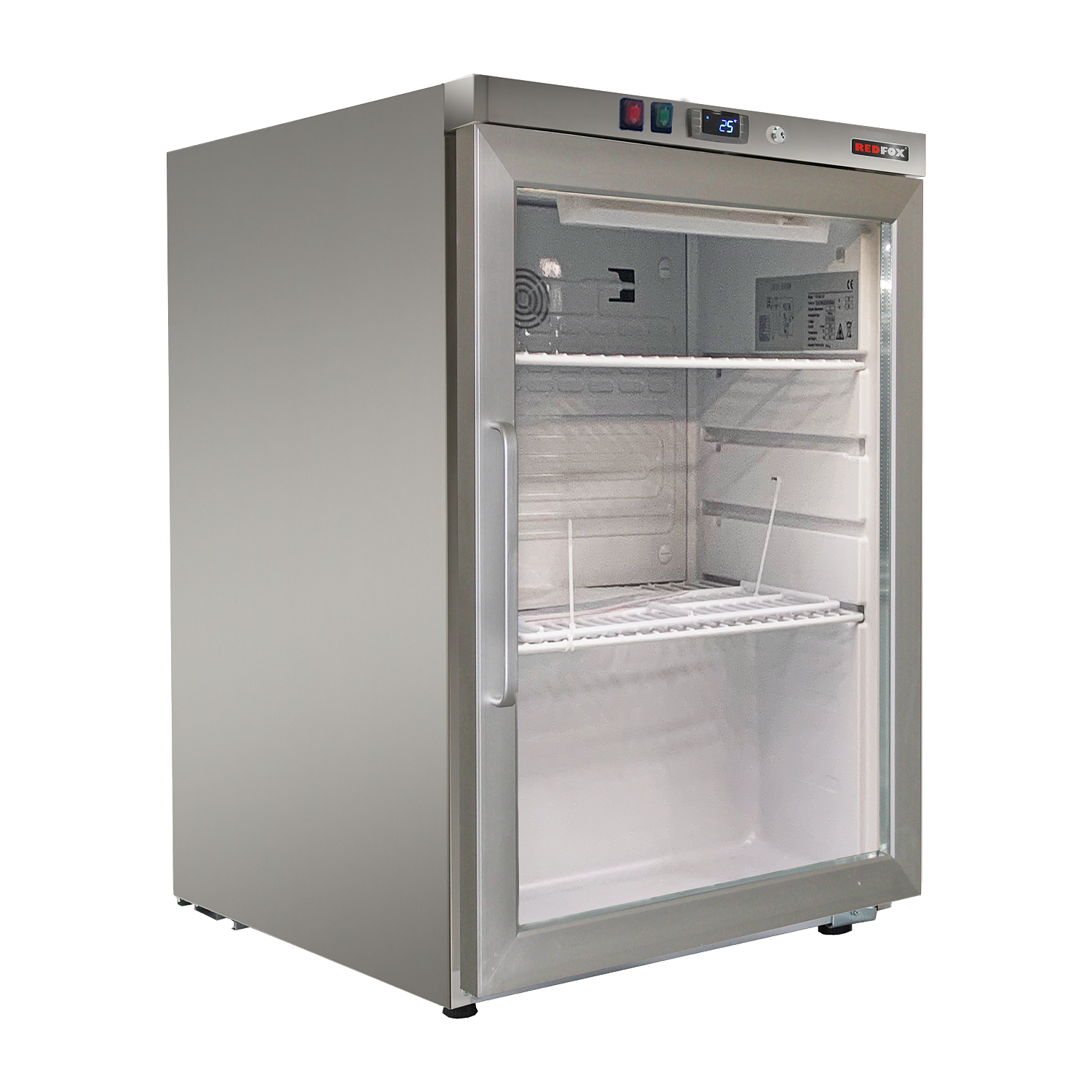Armoire réfrigerée froid positif 130 l, porte verre, inox | REDFOX - DRR 200 GS