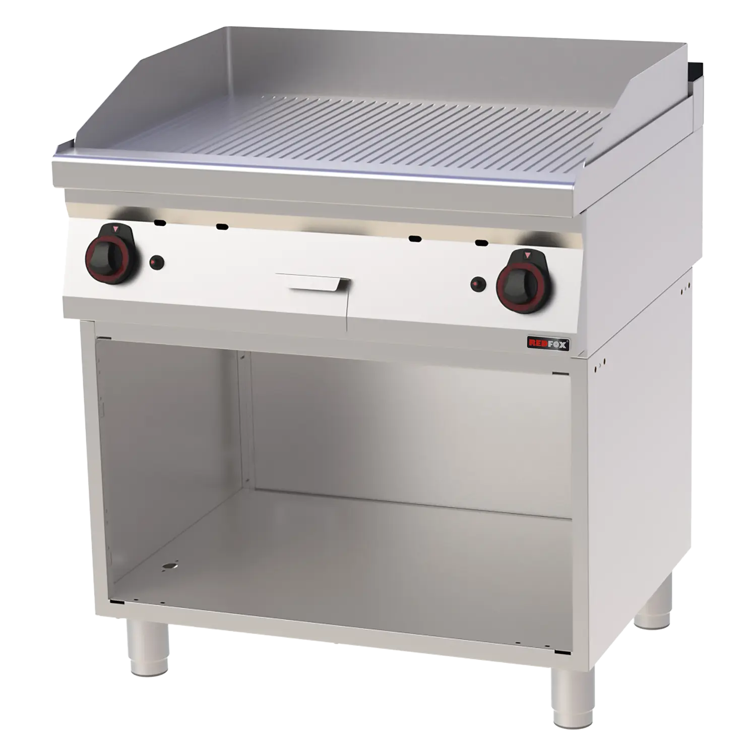 Plaque de cuisson 80x51 à gaz nervurée avec soubassement | REDFOX - FTR 70/80 G