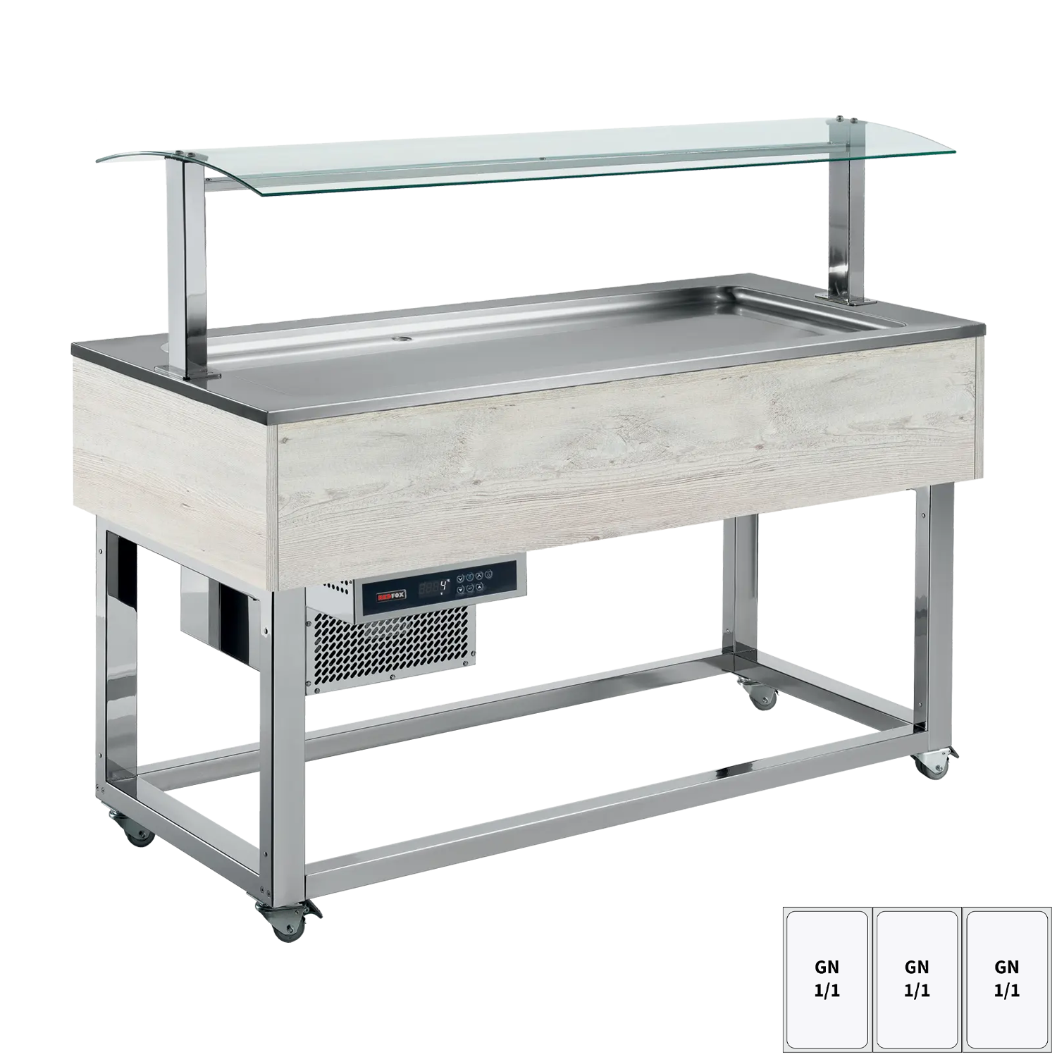 Buffet à froid positif GN 3-1/1 Hemlock | REDFOX - ES LIME+ 3H