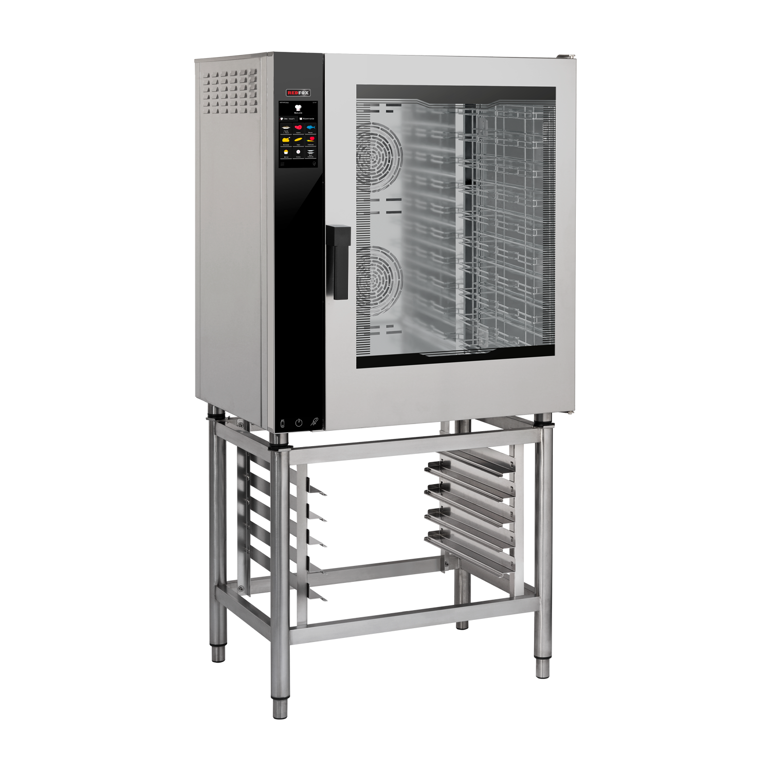 Four mixte électrique renforcé, injection, écran tactile couleur, nettoyage auto, porte droite, 10x GN 1/1 | REDFOX - MPDN 1011 X ERAM