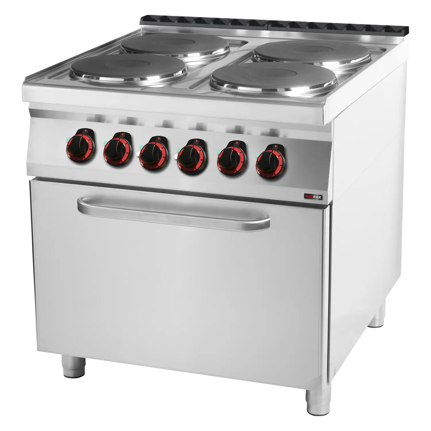 Fourneau électrique avec four électrique statique GN 2/1 - 4x feu 400 V | REDFOX - SPT 90/80 21 E