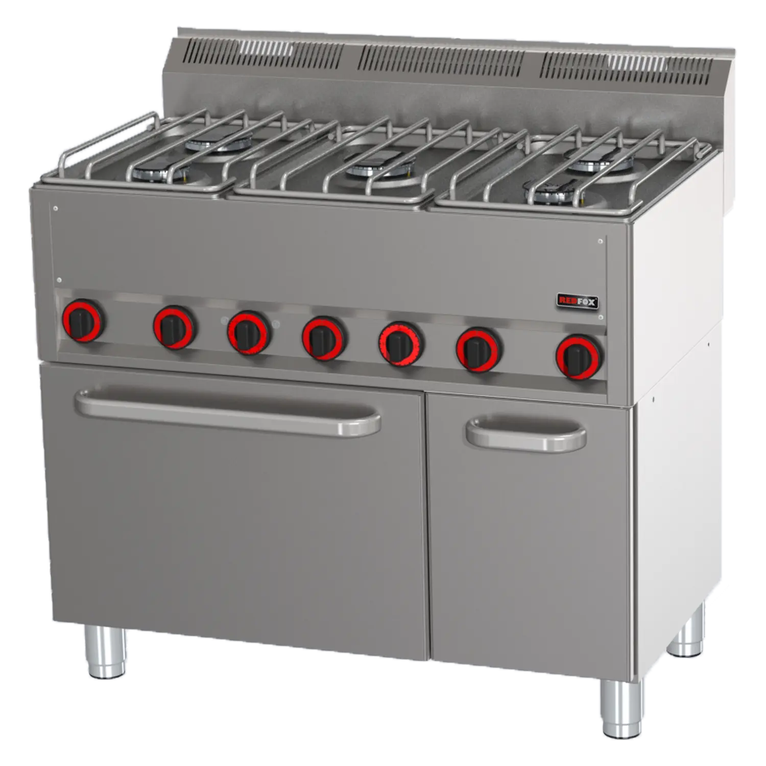 Fourneau combiné avec four à air chaud électrique GN 1/1 - 5x brûleur | REDFOX - SPT 90/5 GL