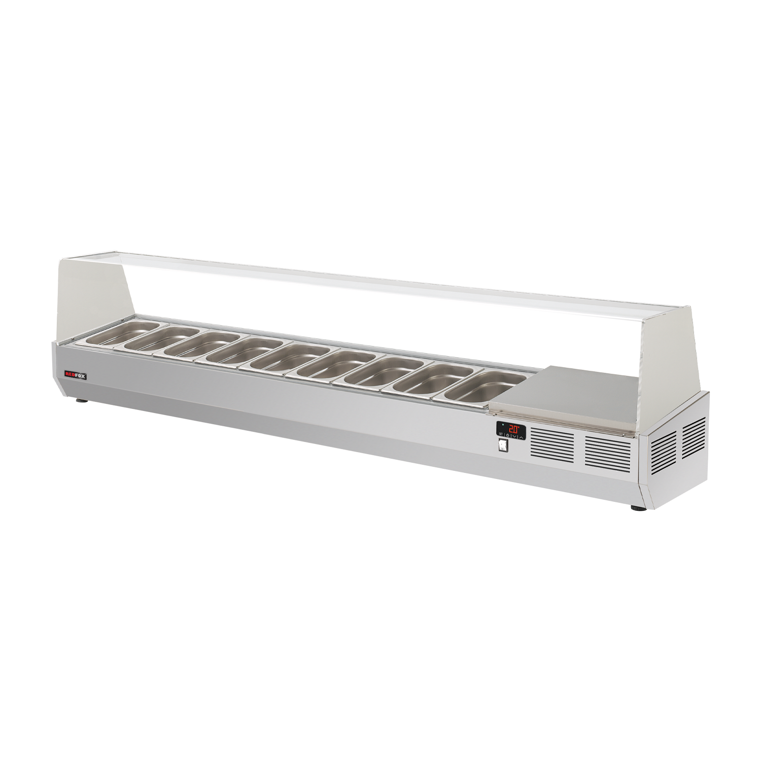 Vitrine refrigerée 200 cm GN 1/4 pour RTP 3D | REDFOX - RCH 4200