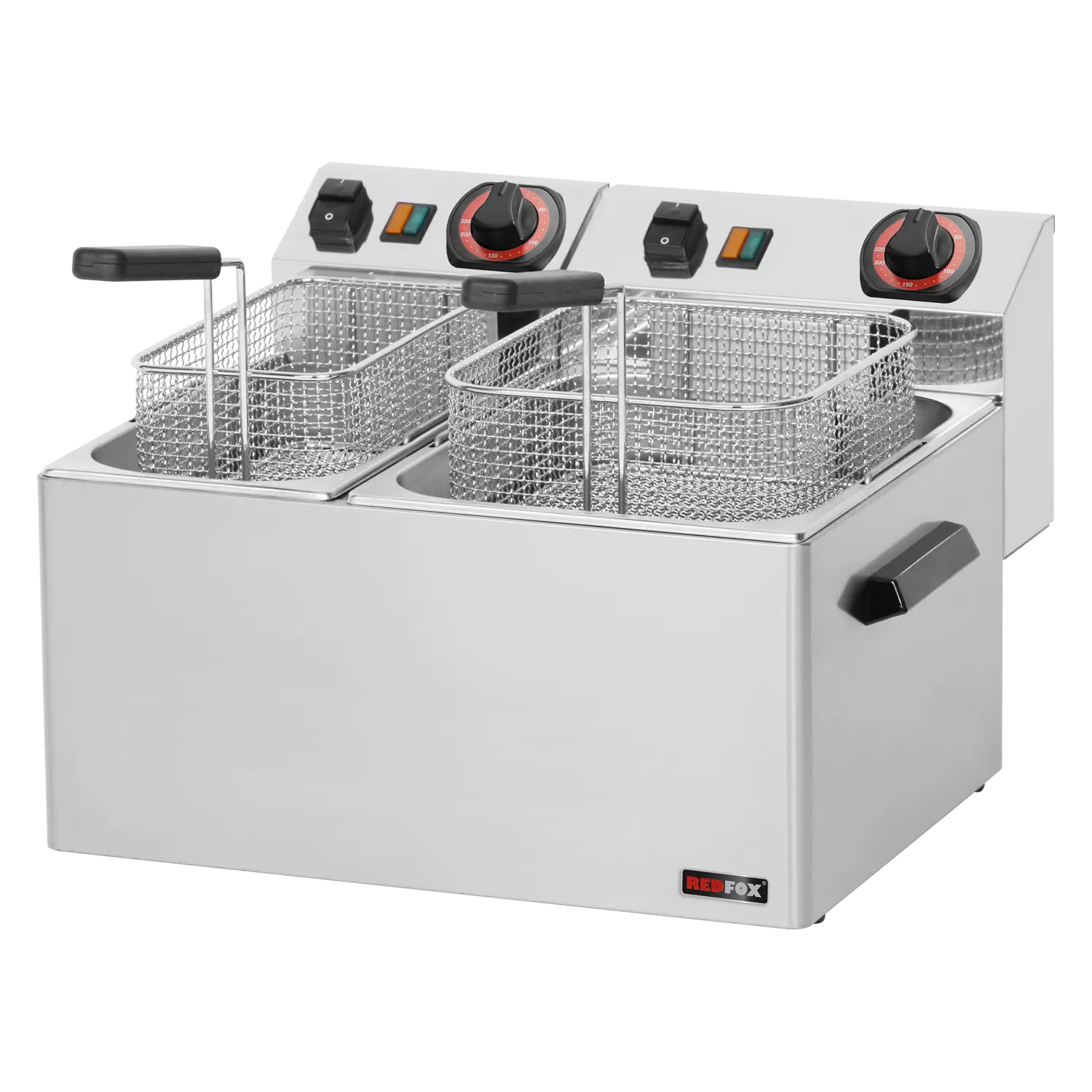 Friteuse électrique 0,42 + 0,38 kW/l, 8 + 5 l TOP 230 V | REDFOX - FE 74