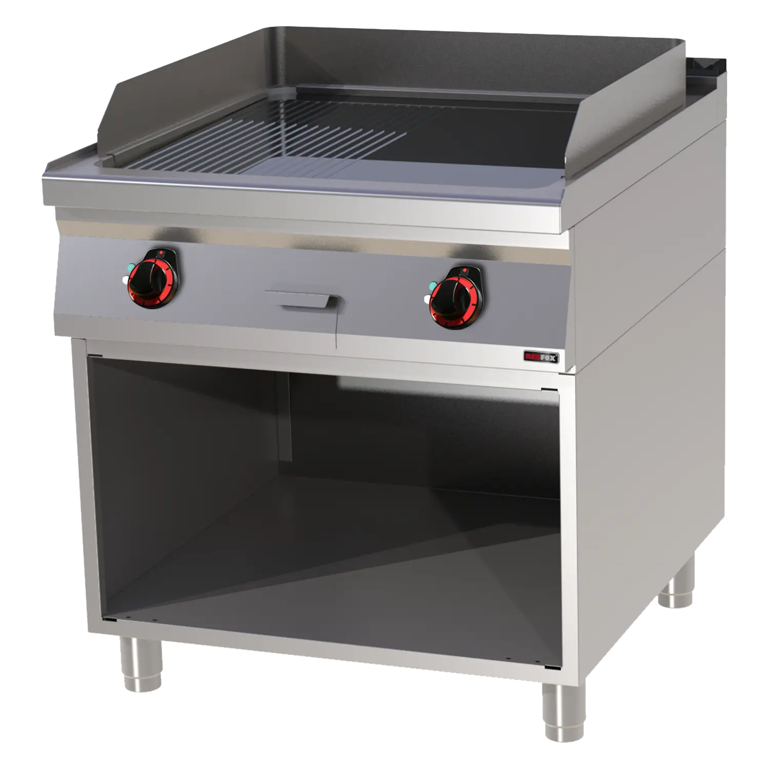 Plaque de cuisson 71x65 électrique chromée combinée avec soubassement | REDFOX - FTHRC 90/80 E