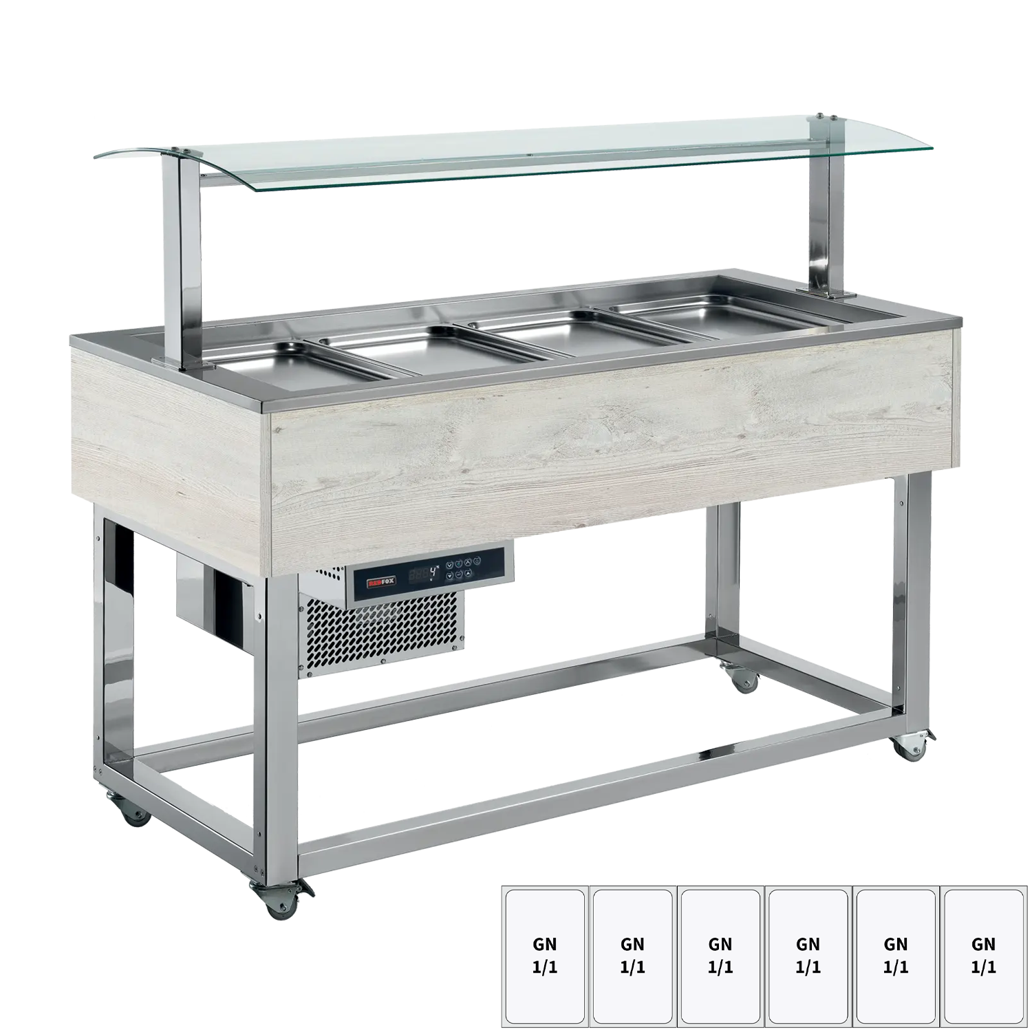 Buffet à froid positif GN 6-1/1 Hemlock | REDFOX - ES GREEN+ 6H