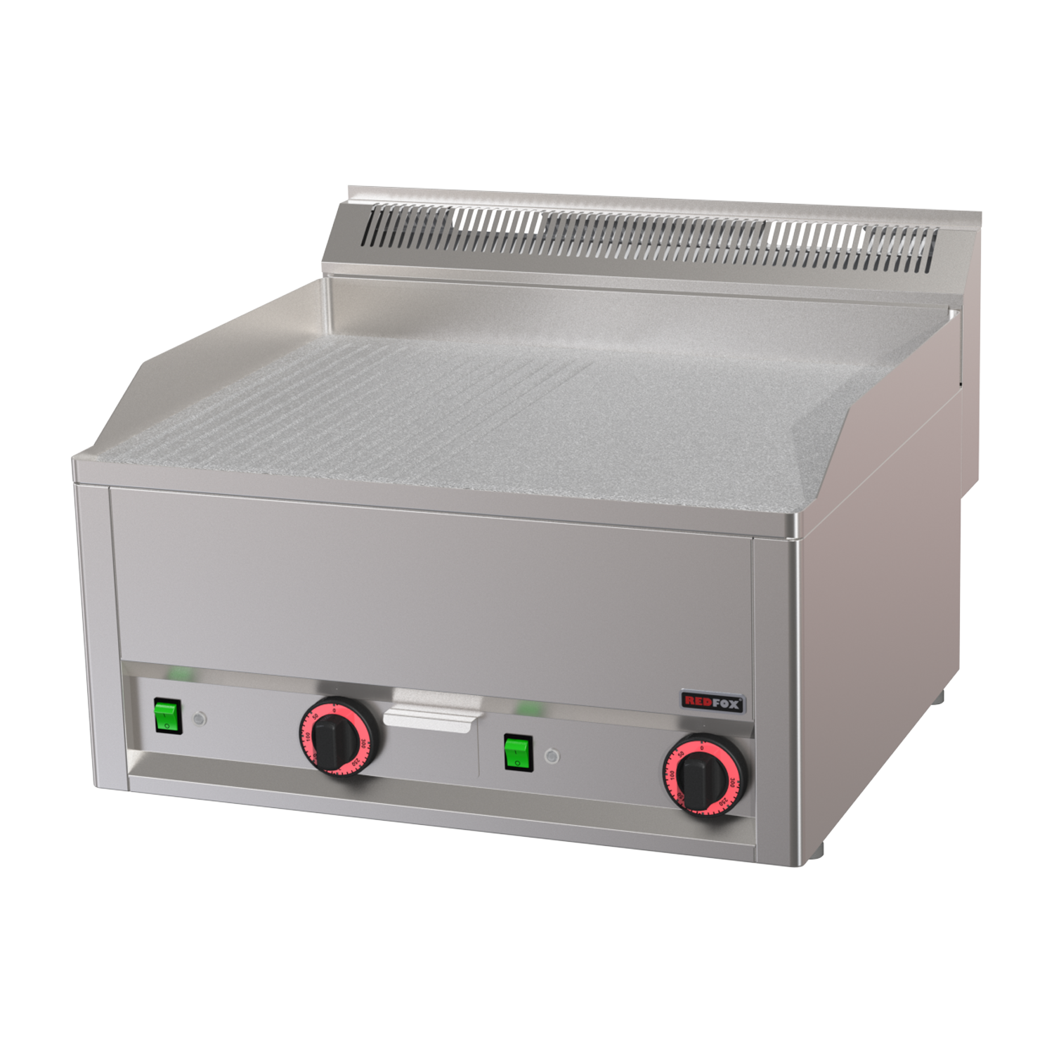 Plaque de cuisson 65x48 électrique chrome durable combinée sans soubassement 400 V | REDFOX - FTHRC 60 EL