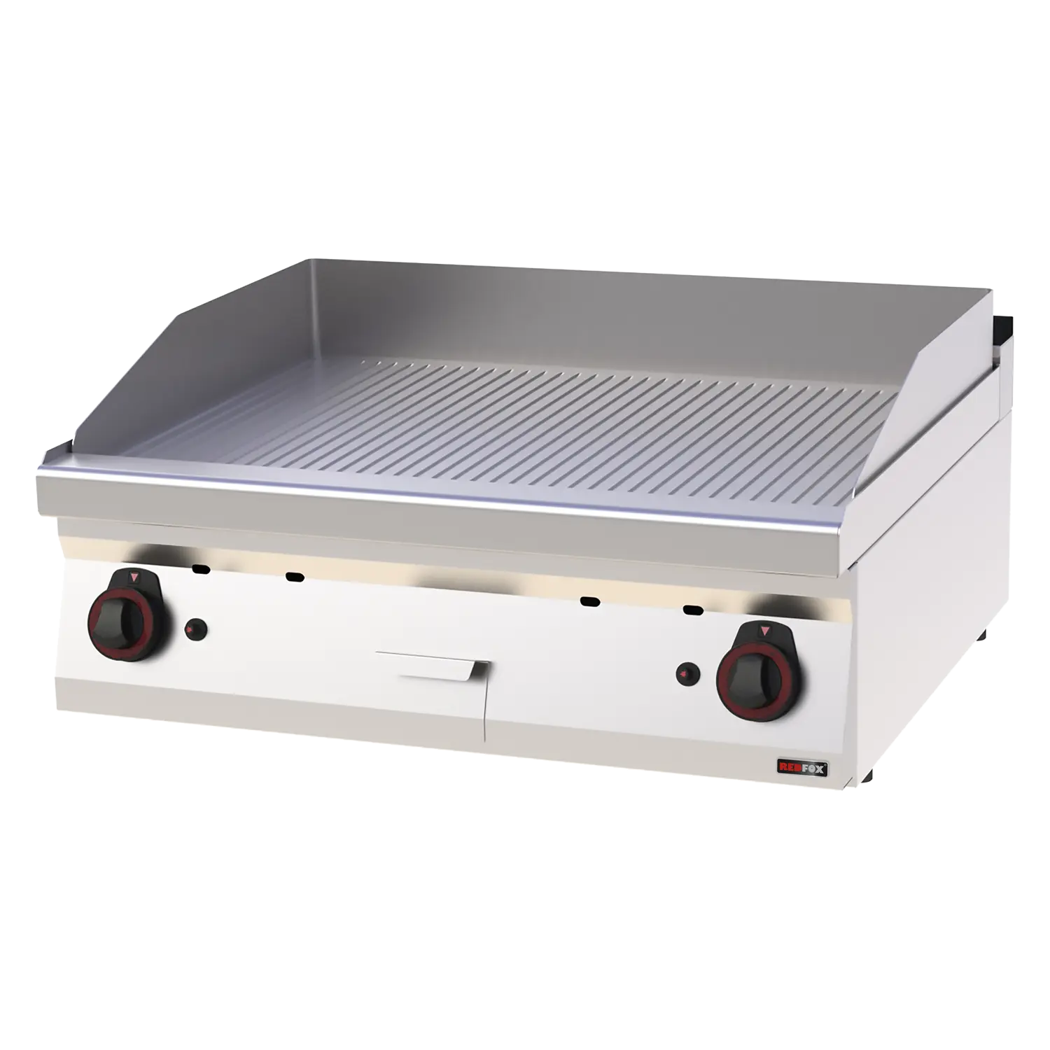 Plaque de cuisson 80x51 à gaz nervurée sans soubassement | REDFOX - FTR 70/08 G