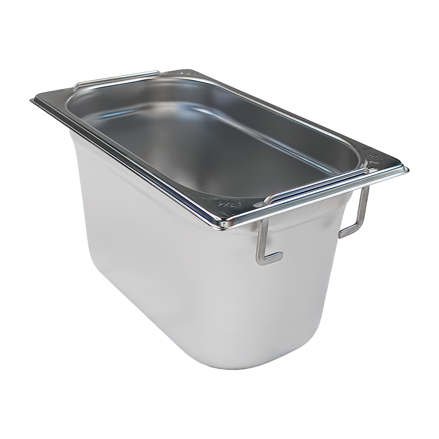 Bac gastronorme GN 1/4 - 150 poignées escamontables en inox | REDFOX - GN 1/4-150 U