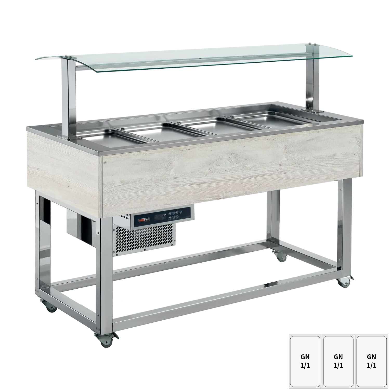 Buffet à froid positif GN 3-1/1 Hemlock | REDFOX - ES GREEN+ 3H