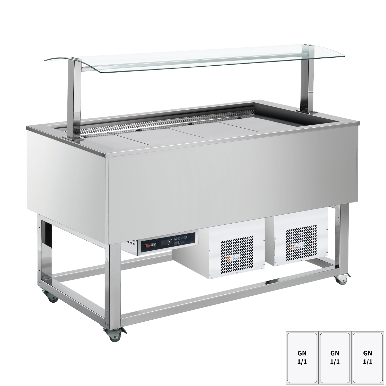 Buffet à froid positif GN 3-1/1 RAL | REDFOX - ES BLUE+ 3R