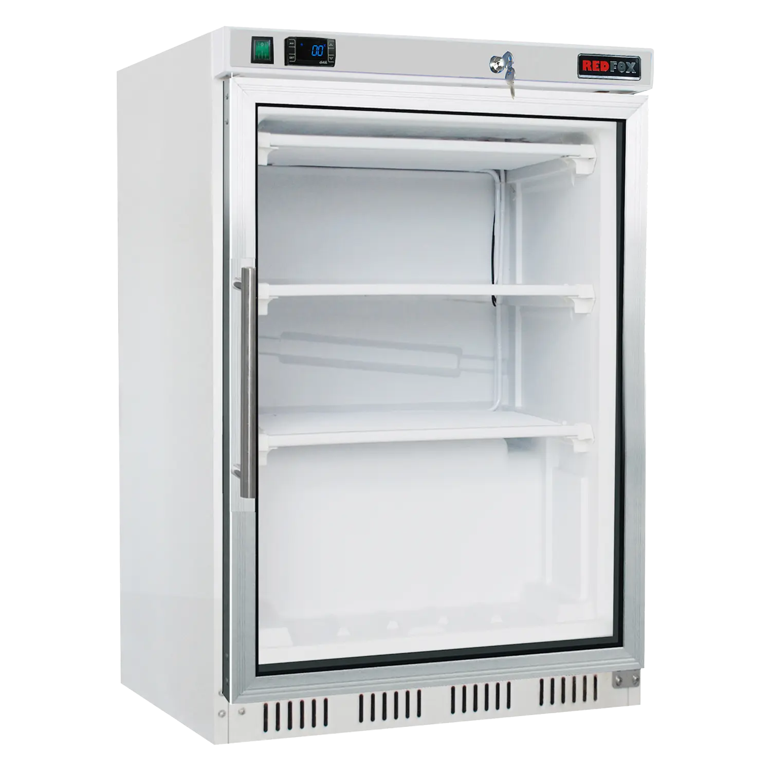 Armoire réfrigerée froid négatif 130 l porte verre 3x grille, blanche | REDFOX - HF 200/G