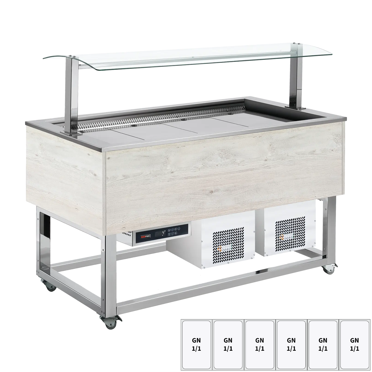 Buffet à froid positif GN 6-1/1 Hemlock | REDFOX - ES BLUE+ 6H
