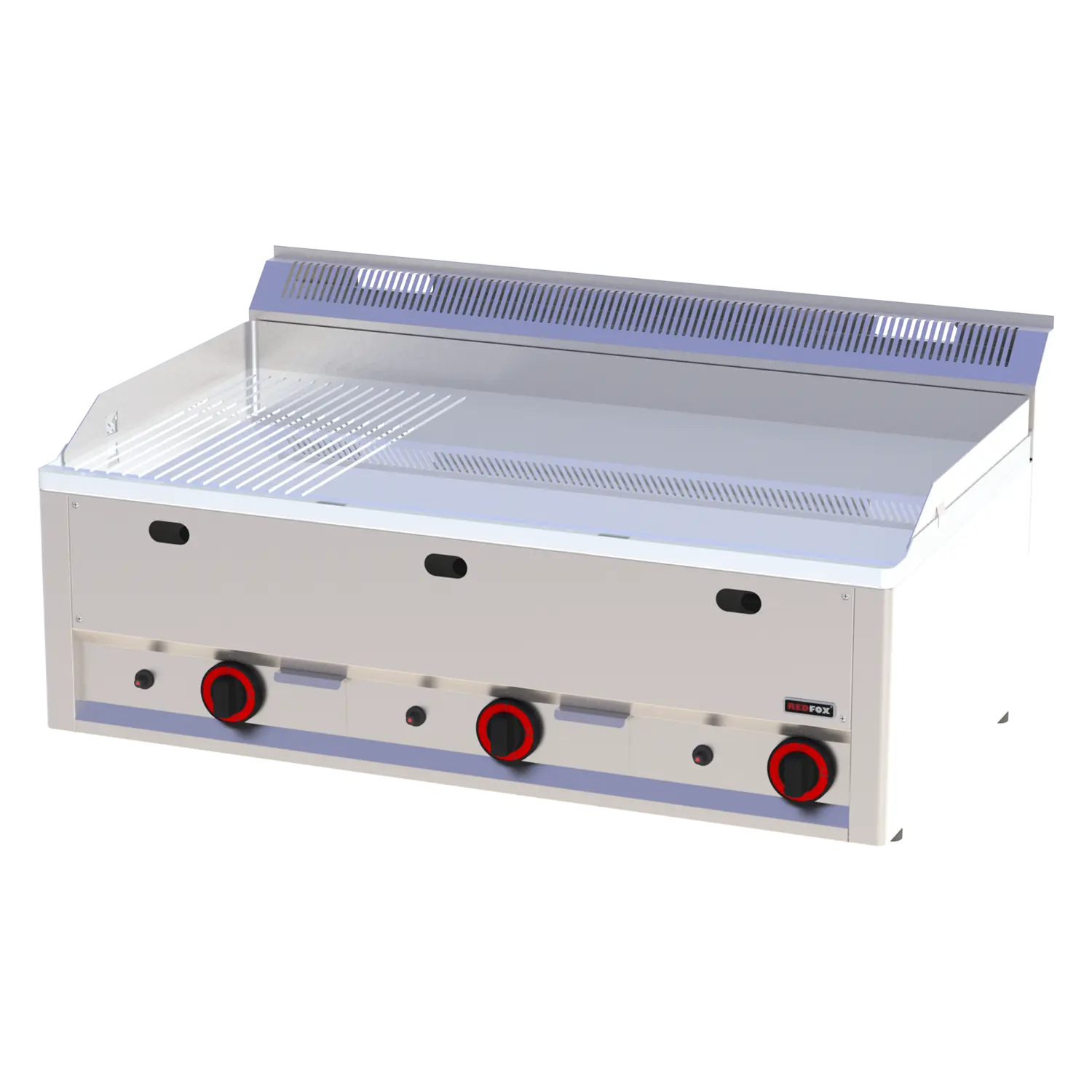 Plaque de cuisson 97x48 à gaz chromée combinée sans soubassement | REDFOX - FTHRC 90 GL