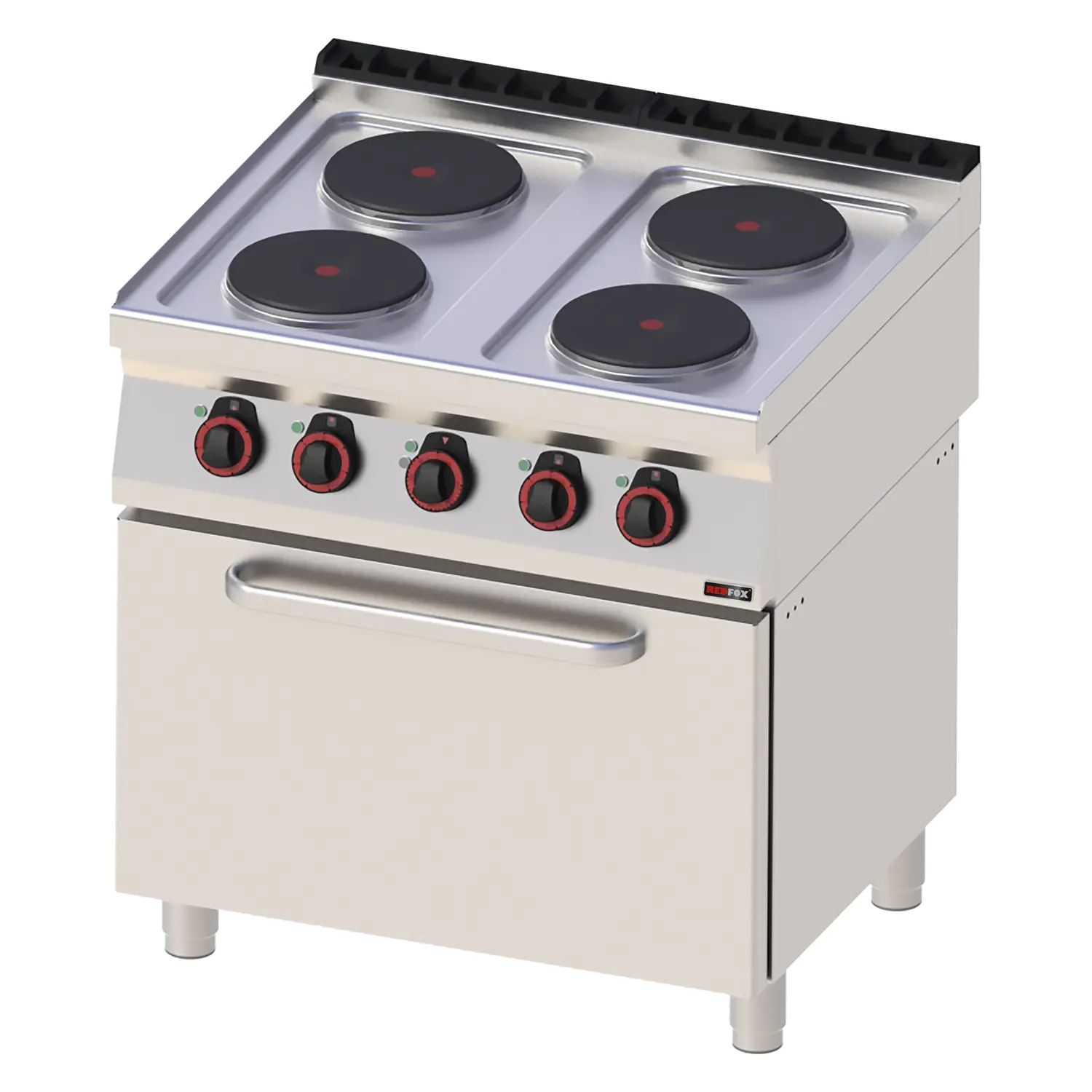 Fourneau électrique avec four à air chaud électrique GN 1/1 - 4x feu 400 V | REDFOX - SPT 70/80 11 E