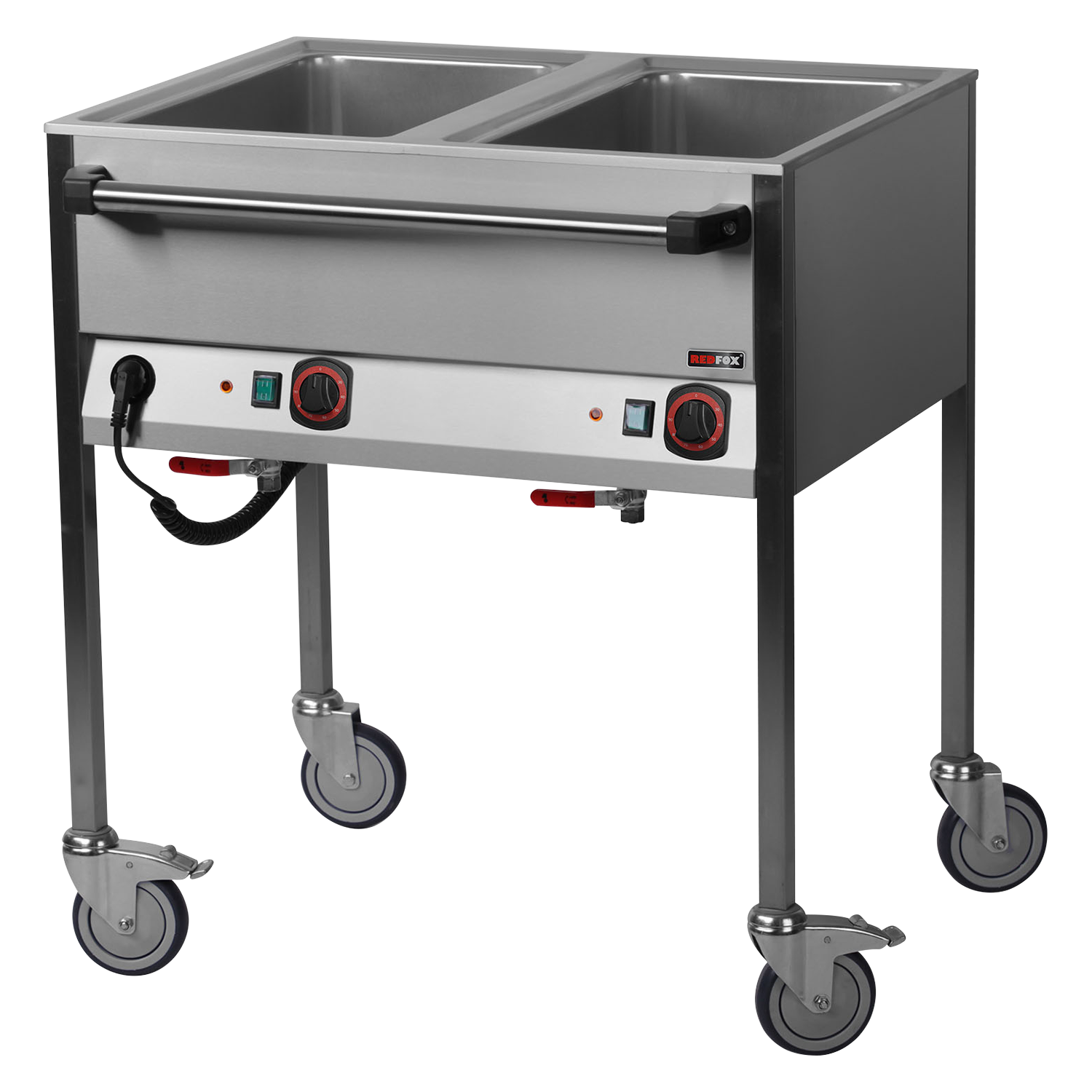 Bain marie  électrique GN 2-1/1 commande sur le côté long | REDFOX - VLPD 2120