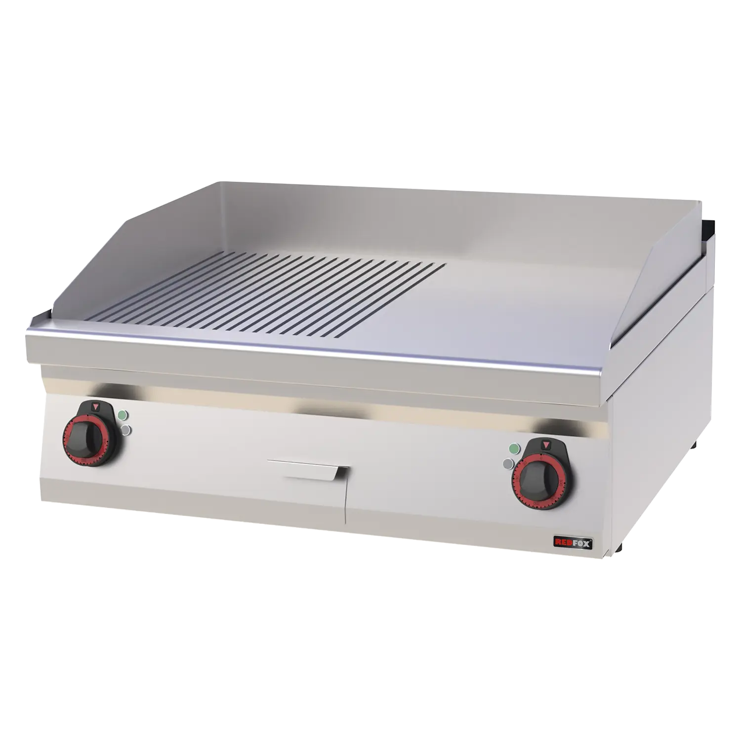 Plaque de cuisson 80x51 électrique chromée combinée sans soubassement 400 V | REDFOX - FTHRC 70/08 E