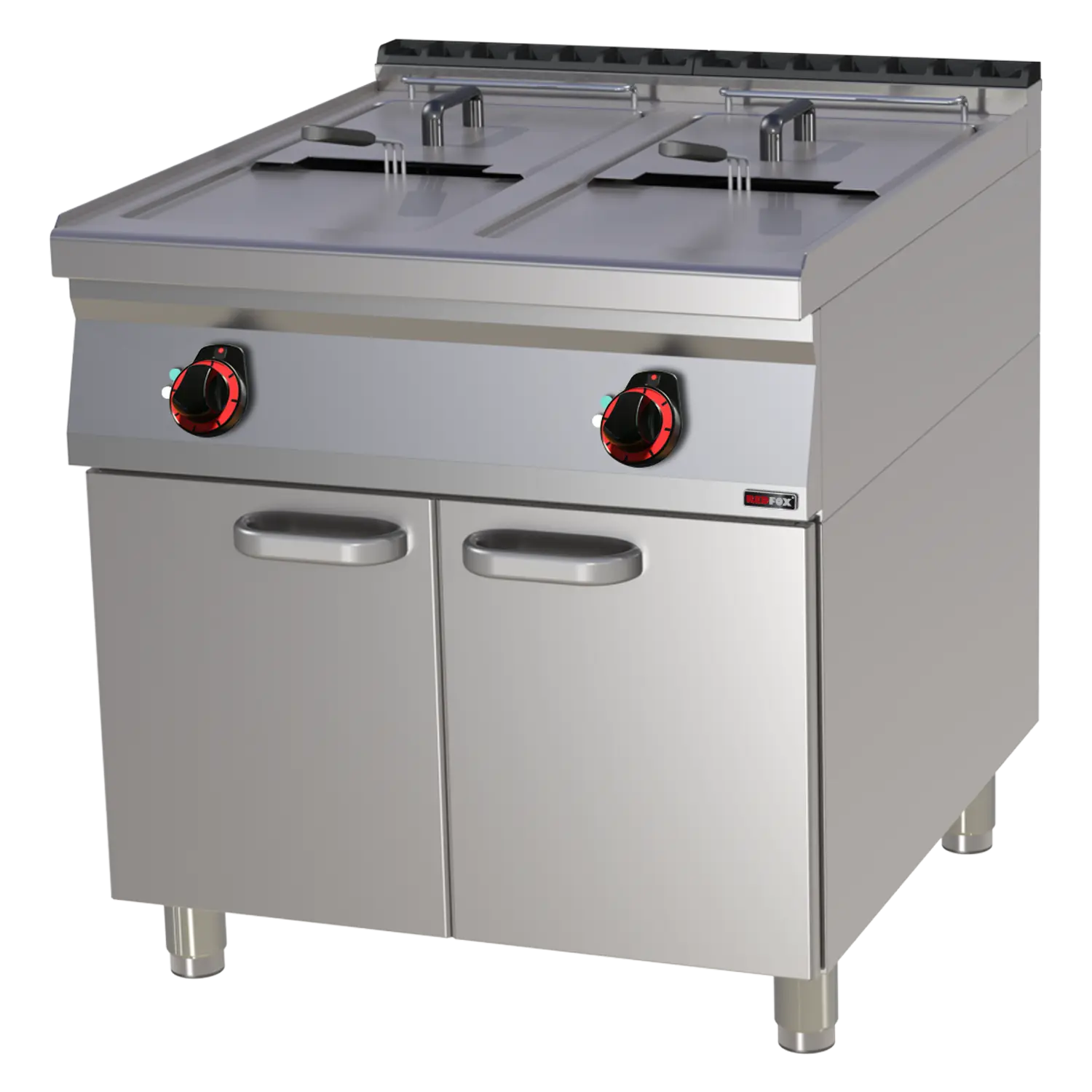 Friteuse électrique double 0,8 kW/l, 17+17 l avec soubassement  | REDFOX - FE 90/80-17 E