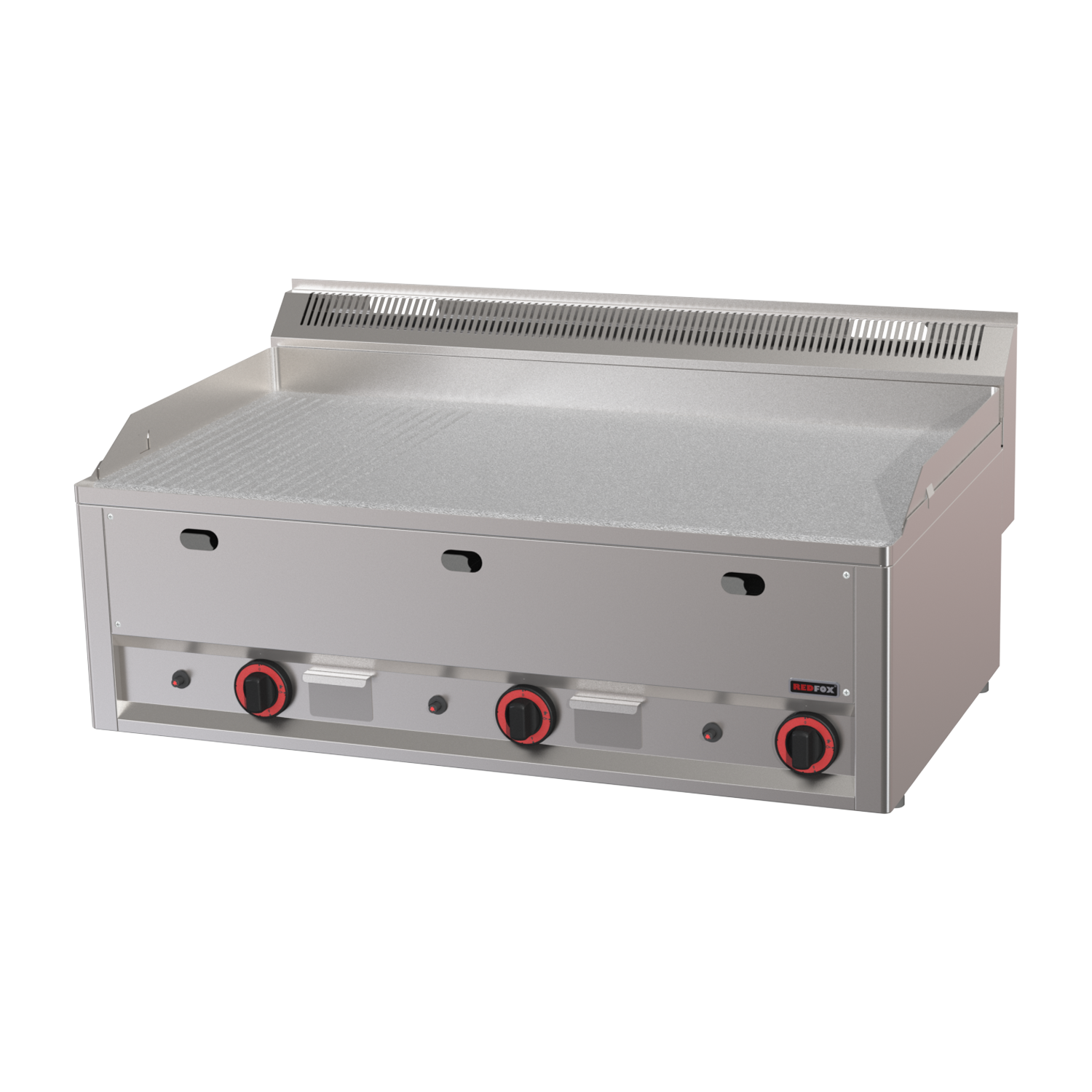 Plaque de cuisson 97x48 à gaz chrome durable combinée sans soubassement | REDFOX - FTHRC 90 GL