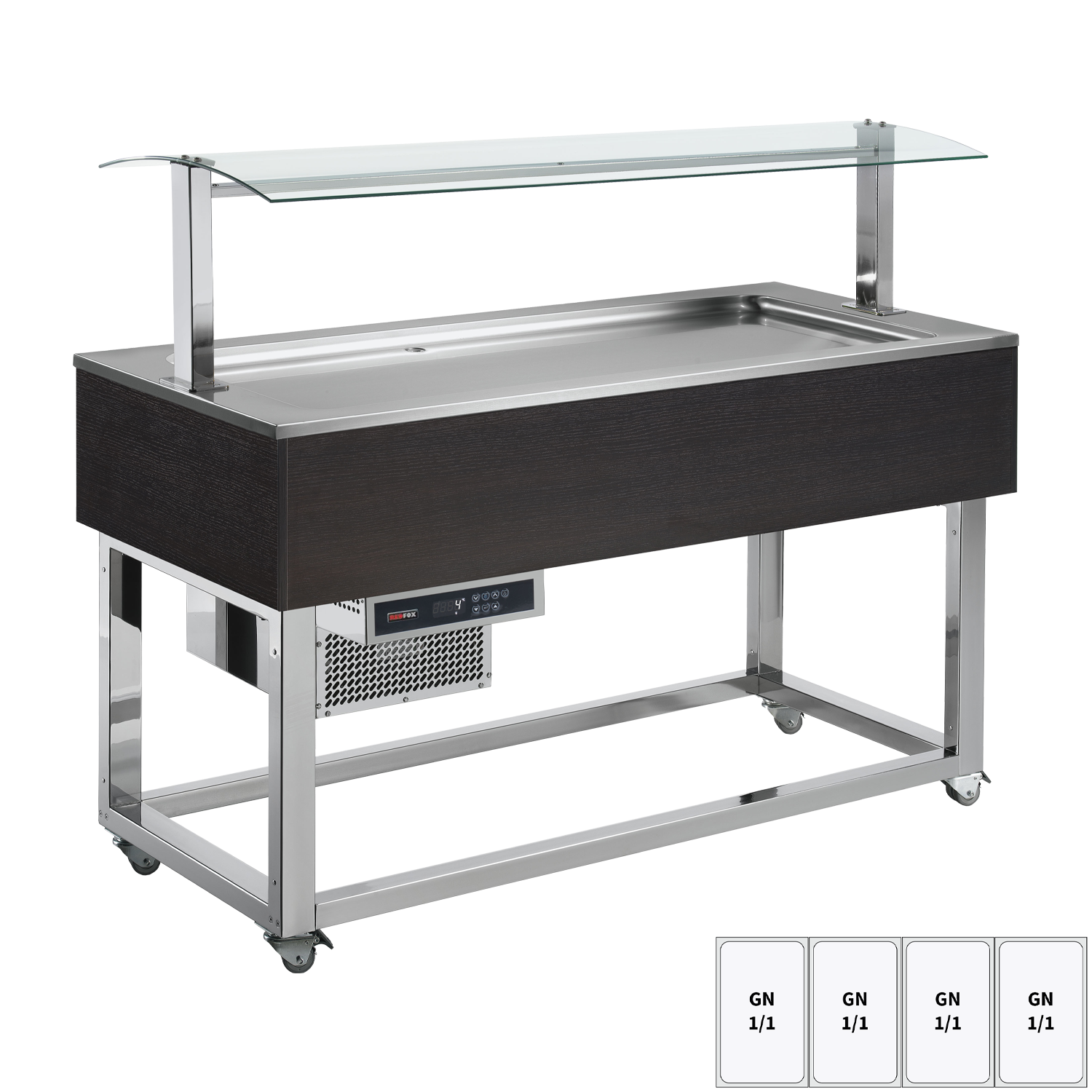 Buffet à froid positif GN 4-1/1 Wenge | REDFOX - ES LIME+ 4W