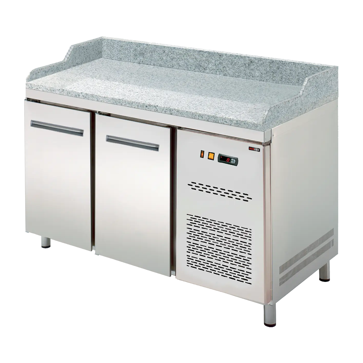 Table électrique refrigérée à froid positif, GN 1/1, pizza, 2 portes sans vitrine | REDFOX - RTP 2D