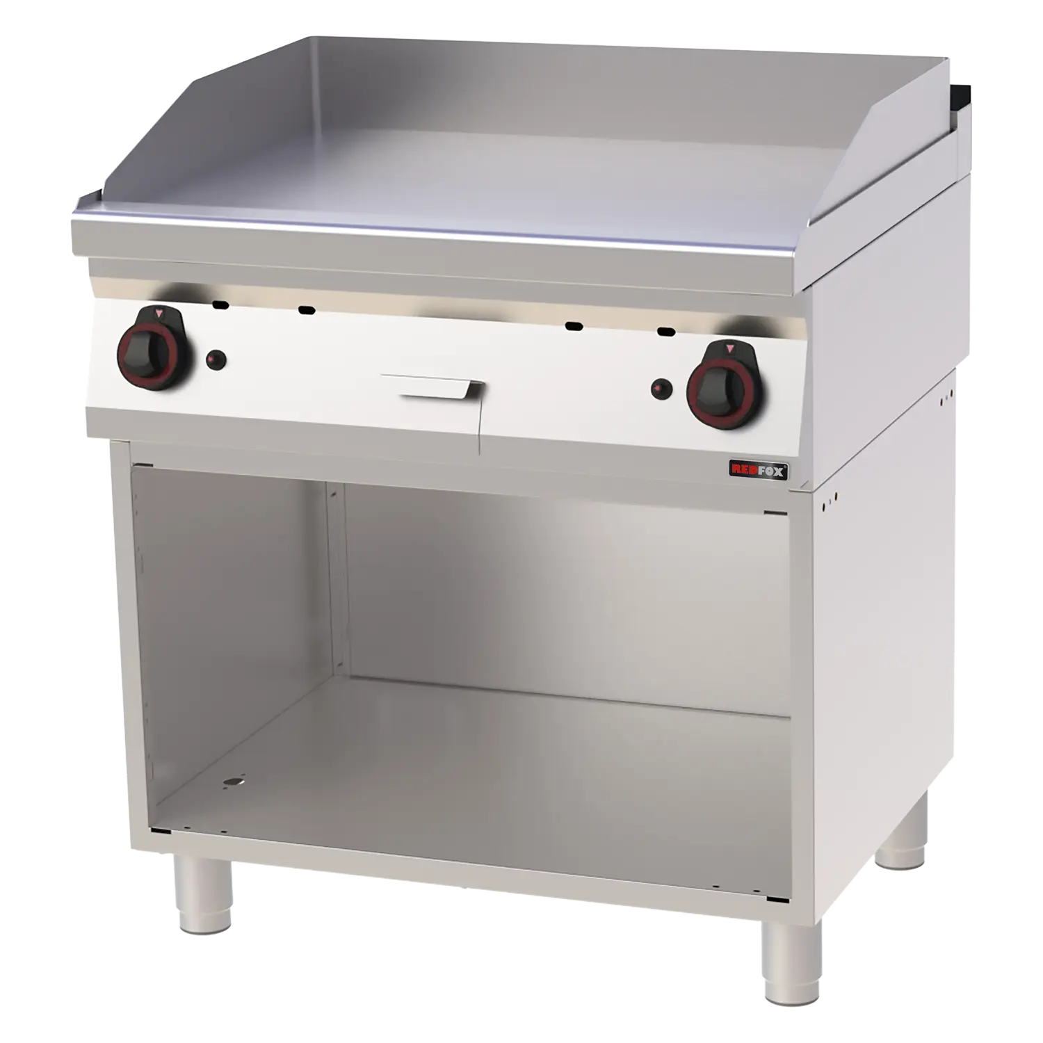 Plaque de cuisson 80x51 à gaz chromée lisse avec soubassement | REDFOX - FTHC 70/80 G