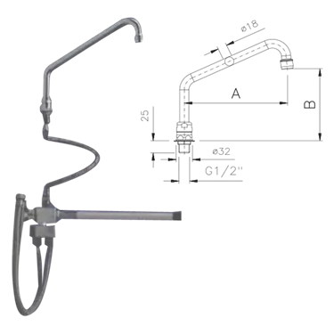 Tap knee operated with mixer | REDFOX - KOB 1